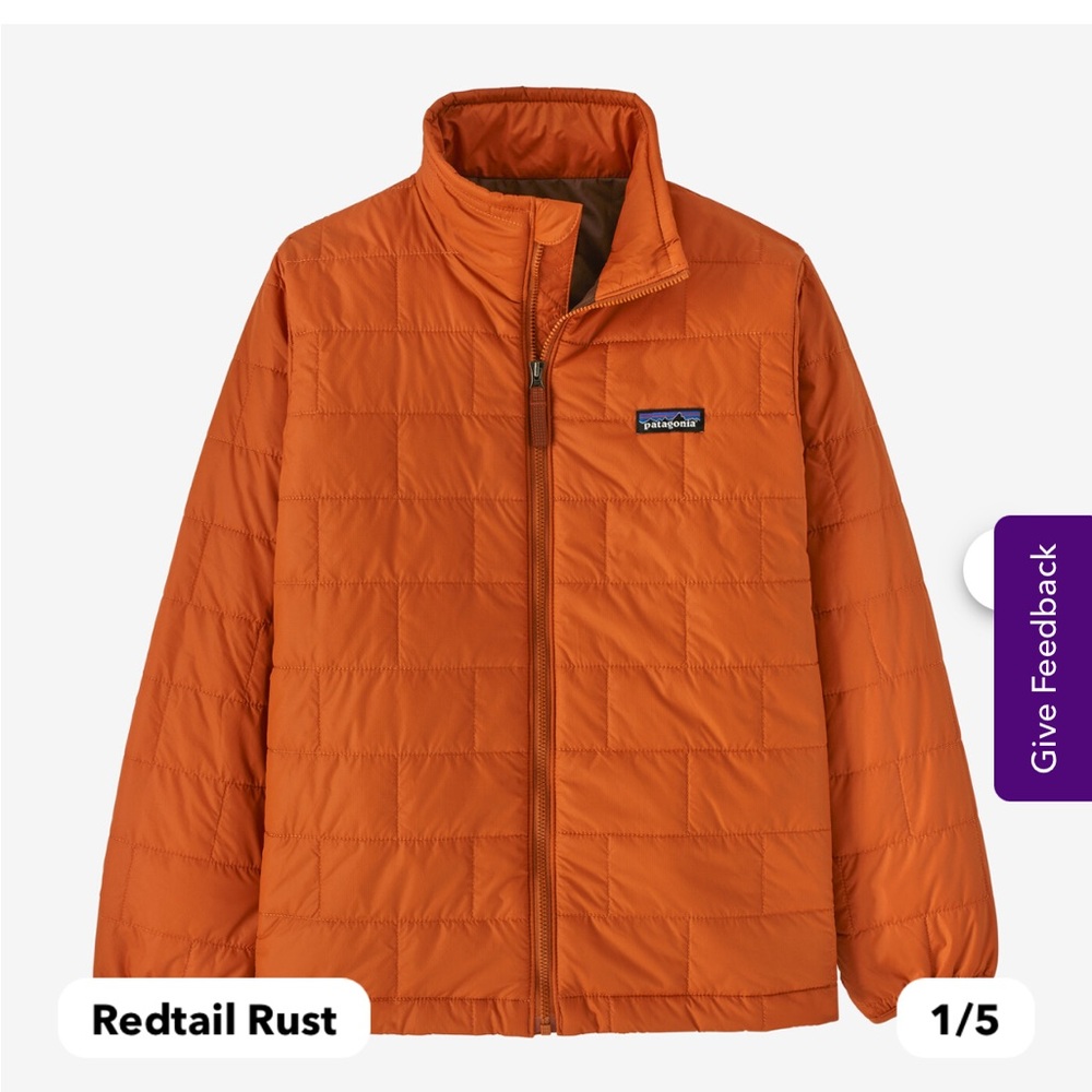 Patagonia kids nano puff orange